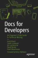 Docs for Developers: An Engineers Field Guide to Technical Writing 1st ed.