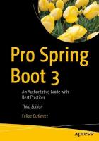 Pro Spring Boot 3: An Authoritative Guide with Best Practices Third Edition