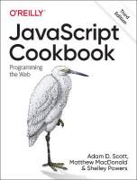 JavaScript Cookbook: Programming the Web 3rd edition