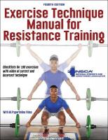 Exercise Technique Manual for Resistance Training Fourth Edition
