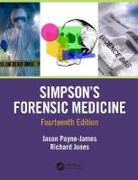 Simpson's Forensic Medicine, 14th Edition 14th edition
