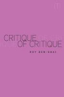 Critique of Critique New edition