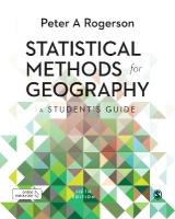 Statistical Methods for Geography: A Students Guide 5th Revised edition