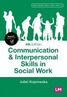 Communication and Interpersonal Skills in Social Work 6th Revised edition