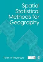 Spatial Statistical Methods for Geography
