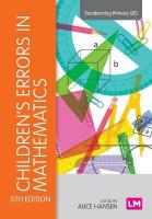 Childrens Errors in Mathematics 5th Revised edition