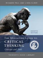 Miniature Guide to Critical Thinking Concepts and Tools Eighth Edition