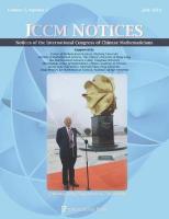 Notices of the International Congress of Chinese Mathematicians, Volume 7,  Number 1 (July 2019): Special Issue: Celebrating Shing-Tung Yau on his 70th birthday