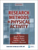 Research Methods in Physical Activity Eighth Edition