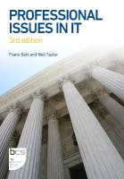 Professional Issues in IT 3rd New edition