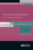Conveyancing Checklists Revised edition