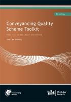 Conveyancing Quality Scheme Toolkit 4th New edition