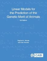 Linear Models for the Prediction of the Genetic Merit of Animals 4th edition