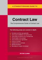 Straightforward Guide to Contract Law: Revised Edition - 2023