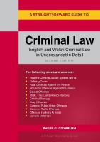 Straightforward Guide to Criminal Law: Second Edition