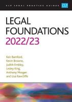 Legal Foundations 2022/2023: Legal Practice Course Guides (LPC) Revised edition