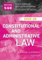 Revise SQE Constitutional and Administrative Law 2025/26: SQE1 Revision Guide 2025/26