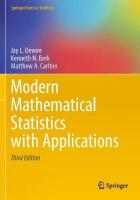 Modern Mathematical Statistics with Applications 3rd ed. 2021