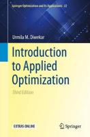 Introduction to Applied Optimization Third Edition 2020