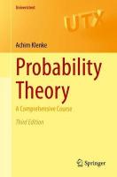 Probability Theory: A Comprehensive Course 3rd ed. 2020