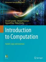Introduction to Computation: Haskell, Logic and Automata 1st ed. 2021