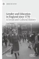 Gender and Education in England since 1770: A Social and Cultural History 1st ed. 2022