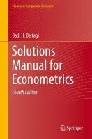 Solutions Manual for Econometrics 4th ed. 2022