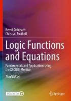 Logic Functions and Equations: Fundamentals and Applications using the XBOOLE-Monitor Third Edition 2022