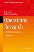 Operations Research: A Model-Based Approach Third Edition 2022
