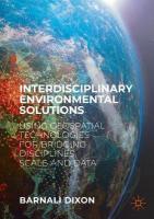 Interdisciplinary Environmental Solutions: Using Geospatial Technologies for Bridging Disciplines, Scale and Data 2024 ed.