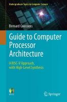 Guide to Computer Processor Architecture: A RISC-V Approach, with High-Level Synthesis 1st ed. 2023