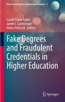 Fake Degrees and Fraudulent Credentials in Higher Education 2023 ed.