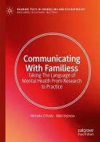 Communicating With Families: Taking The Language of Mental Health From Research to Practice 1st ed. 2023