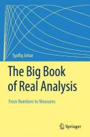 Big Book of Real Analysis: From Numbers to Measures 1st ed. 2023
