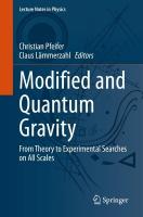 Modified and Quantum Gravity: From Theory to Experimental Searches on All Scales 1st ed. 2023