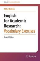 English for Academic Research:  Vocabulary Exercises 2nd ed. 2024
