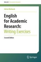 English for Academic Research:  Writing Exercises 2nd ed. 2024