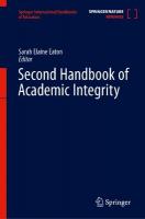 Second Handbook of Academic Integrity 2nd ed. 2024