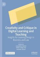 Creativity and Critique in Digital Learning and Teaching: Insights for Learning Design in Business and Law 2025 ed.