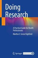 Doing Research: A Practical Guide for Health Professionals