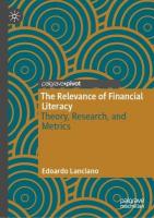 Relevance of Financial Literacy: Theory, Research, and Metrics