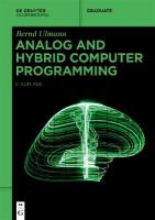 Analog and Hybrid Computer Programming 2nd Revised edition