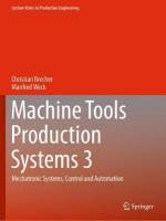 Machine Tools Production Systems 3: Mechatronic Systems, Control and Automation 2022 ed.