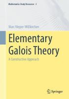 Elementary Galois Theory: A Constructive Approach 2024 ed.