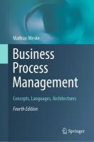 Business Process Management: Concepts, Languages, Architectures Fourth Edition 2024