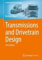 Transmissions and Drivetrain Design Third Edition 2025