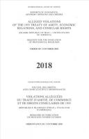 Alleged violations of the 1955 Treaty of Amity, economic relations, and  consular rights: (Islamic Republic of Iran v. United States of America), request for the  indication of provisional measures, order of 3 October 2018