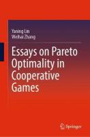 Essays on Pareto Optimality in Cooperative Games 2022 ed.