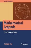 Mathematical Legends: From Thales to Erds