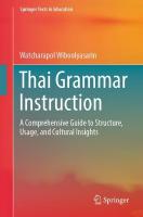 Thai Grammar Instruction: A Comprehensive Guide to Structure, Usage, and Cultural Insights